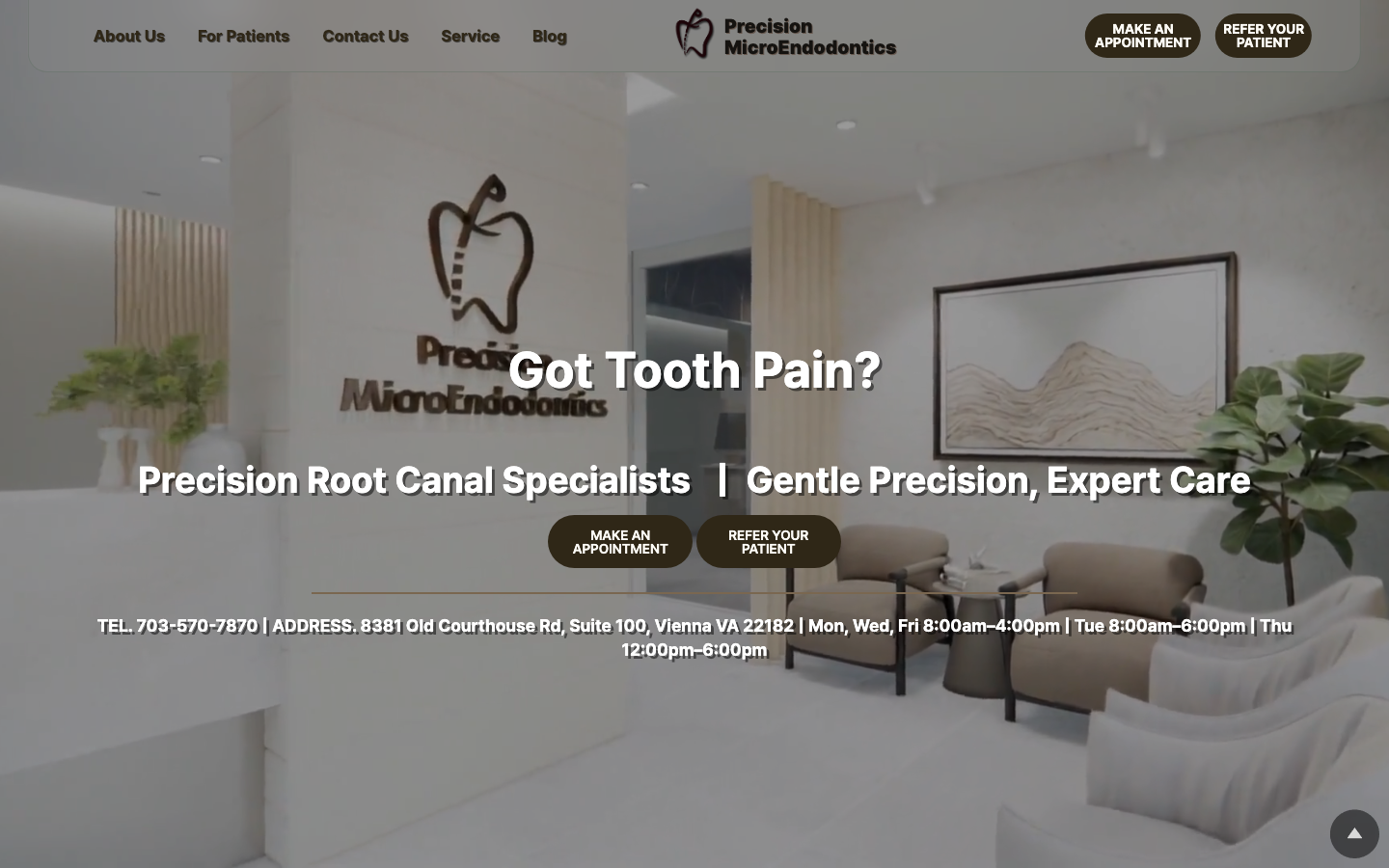 precisionrct.com 홈 화면 스크린샷